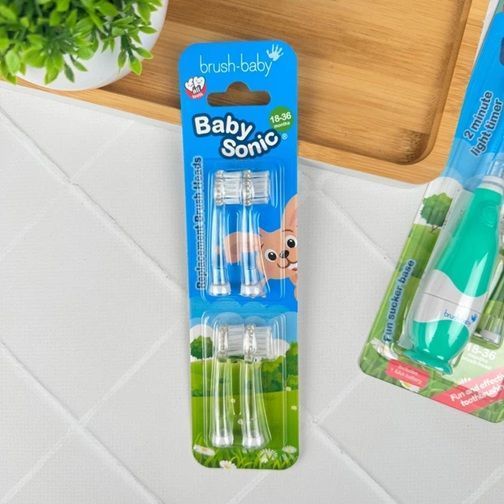 Змінні насадки на електричну дитячу зубну щітку Brush-Baby BabySonic 1-3 (Ірландія), 4 шт НФ-00000361 фото
