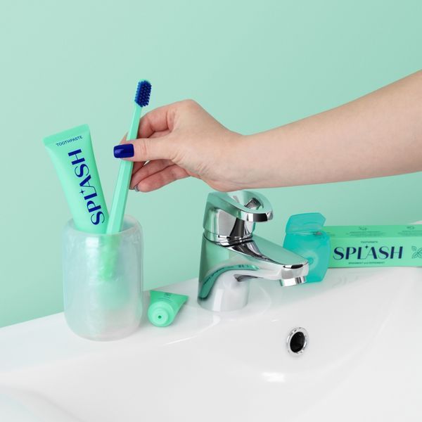 Зубна паста без фтору Splash зі смаком м'яти (Україна), 100мл НФ-00001242 фото