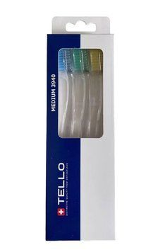 Набір зубних щіток Tello Medium 3940 (Швейцарія), 3 шт. НФ-00000430 фото