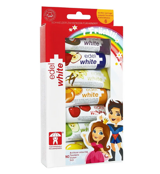 Детская зубная паста Edel White (Швейцария) 7 вкусов, 0-6 лет, 7 шт. по 9,4 мл НФ-00000772 фото