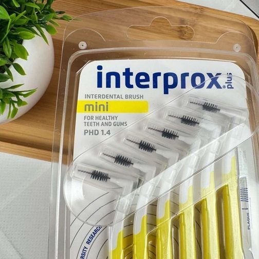 Набір міжзубних йоржиків DENTAID INTERPROX PLUS 2G Mini L-подібних 1,4мм (Іспанія), 6 шт НФ-00000946 фото