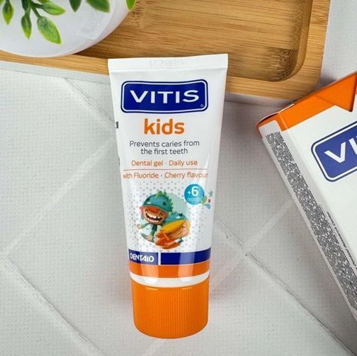 Дитяча зубна паста VITIS KIDS (Іспанія) з вишневим смаком, 2-6 років, 50 мл НФ-00000363 фото