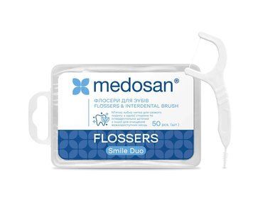 Флосери для зубів Medosan Smile Duo Flossers&Interdental brush (Україна), 50 шт. НФ-00001128 фото
