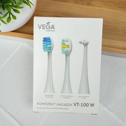 Насадки Vega VT-100W для звукової зубної щітки Vega VT-800 (КНР) НФ-00000817 фото