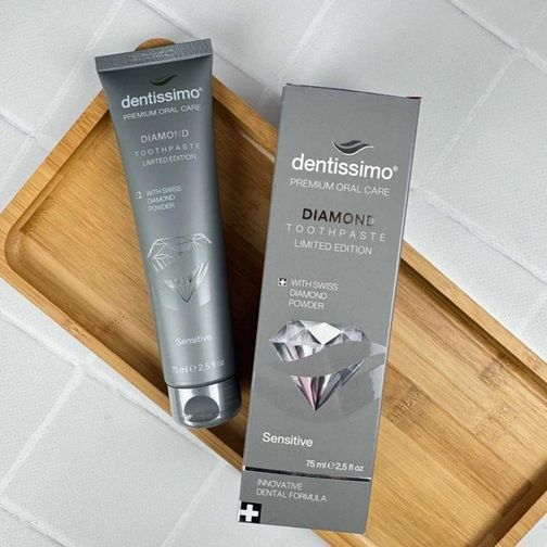 Зубна паста для чутливих зубів з діамантовою пудрою Dentissimo Diamond (Італія), 75 мл НФ-00000564 фото