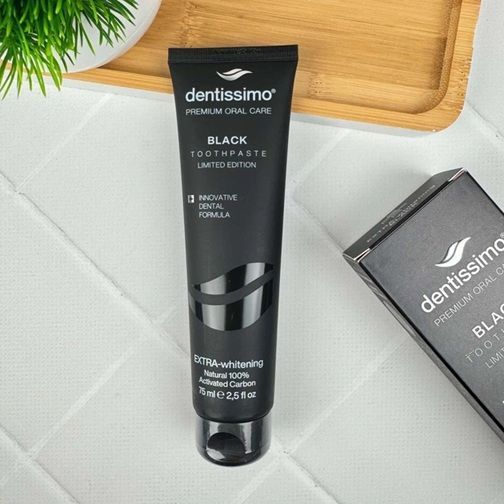 Зубная отбеливающая паста Dentissimo Black (Италия), 75 мл НФ-00000476 фото