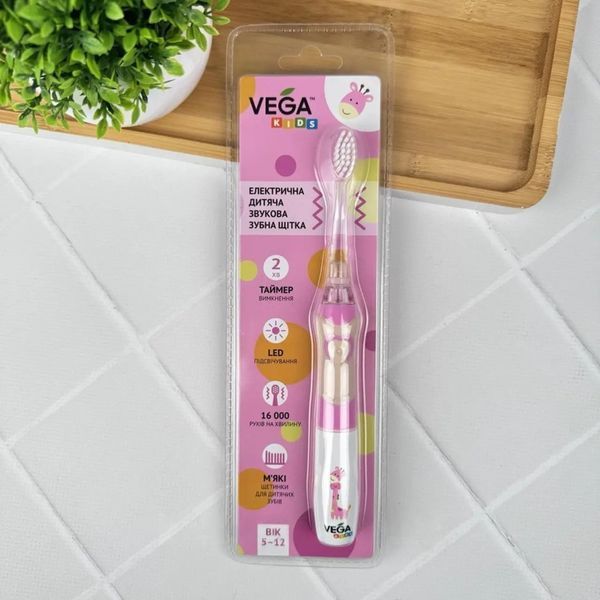 Електрична дитяча звукова зубна щітка Vega Kids VK-400P LIGHT-UP (КНР) НФ-00000076 фото