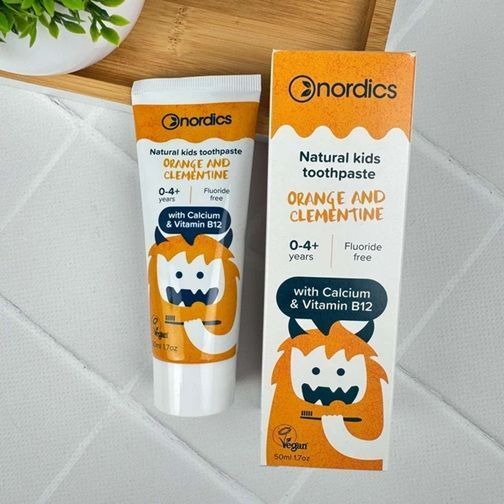 Детская зубная паста Nordics Kids Orange+Clementine (апельсин+мандарин), 50 мл, 0-4 года (Болгария) НФ-00000004 фото