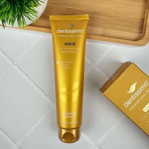 Зубная отбеливающая паста Dentissimo Gold (Италия), 75 мл НФ-00000462 фото