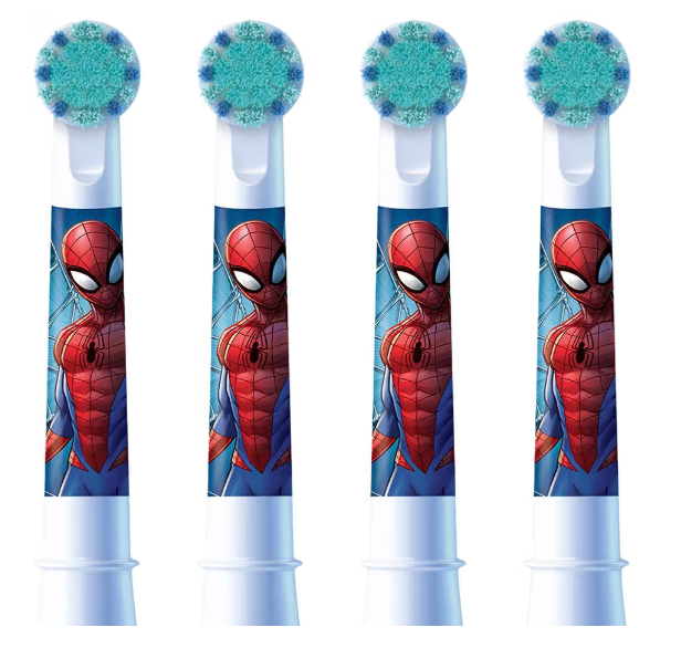 Сменные насадки на электрическую детскую зубную щетку Oral-B Kids Человек-паук 3+ (Германия), 4 шт НФ-00000609 фото
