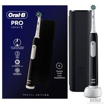 Електрична зубна щітка з футляром Braun Oral-B Pro Series 1 CrossAction Black (D305.513.3X) (Німеччина) НФ-00000620 фото