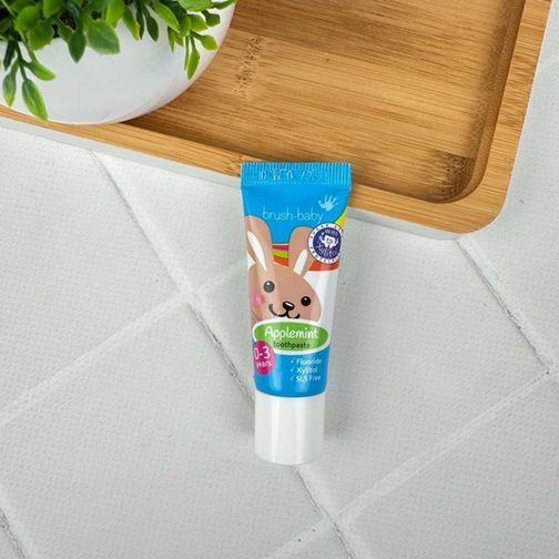 Детская зубная паста Brush baby Мятное яблоко (Ирландия), с фтором, 0-3 года, 12 мл НФ-00000647 фото