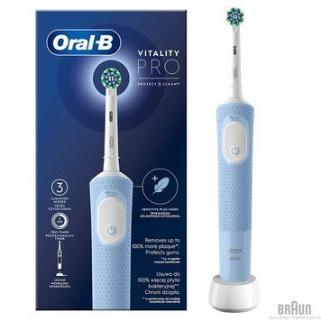 Електрична зубна щітка Braun Oral-B Vitality D103 Pro Protect X Clean CrossAction (D103.413.3) (Угорщина) НФ-00000622 фото