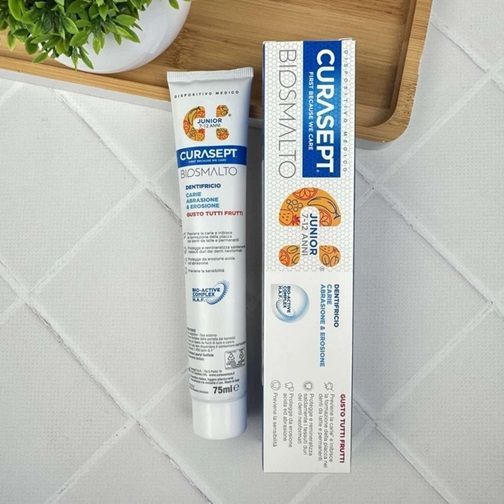 Зубная паста для подростков Curasept Biosmalto Caries Abrasion & Erosion Junior (Италия), 7-12 лет, 75 мл НФ-00000443 фото