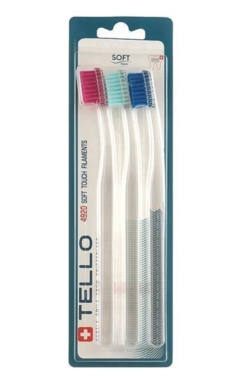 Набір зубних щіток Tello Soft 4920 (Швейцарія), 3 шт. НФ-00000410 фото