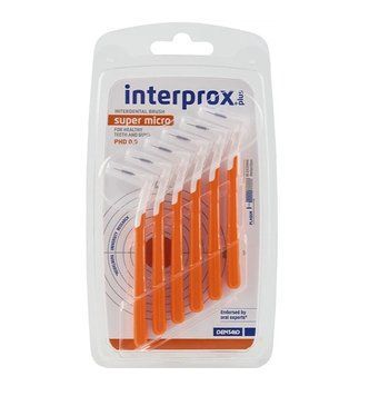 Набор межзубных L-образных ершиков DENTAID INTERPROX PLUS 2G Super Micro 0,9мм (Испания), 6 шт НФ-00001010 фото
