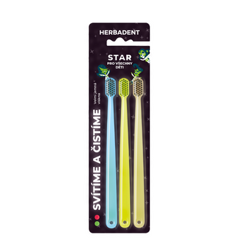 Набор светящихся детских зубных щеток Herbadent Limited Edition (Чехия), 3+ лет НФ-00000454 фото