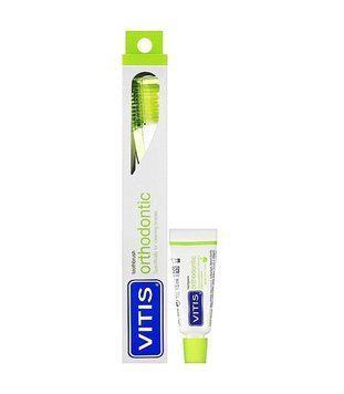 Зубна щітка ортодонтична Vitis Orthodontic (Іспанія) + Паста 15мл НФ-00001051 фото