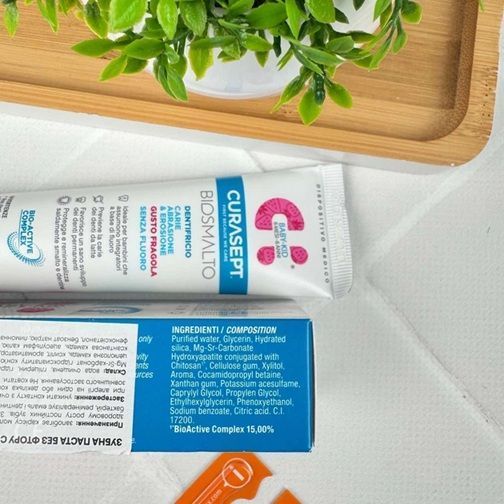 Детская зубная паста без фтора Curasept Biosmalto Caries Abrasion & Erosion Baby (Италия), 0-6 лет, 50 мл НФ-00000466 фото