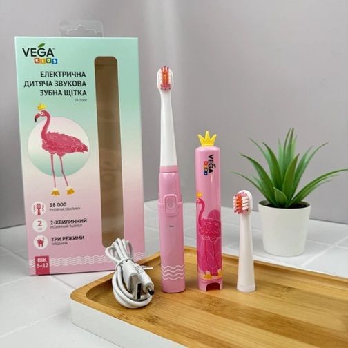 Електрична дитяча звукова зубна щітка Vega Kids VK-500P (КНР) НФ-00000053 фото