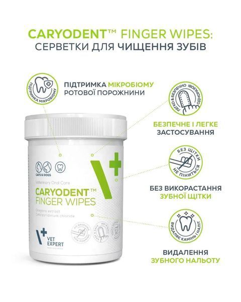 Салфетки для чистки зубов Vet Expert Caryodent (Польша), 50 шт НФ-00001136 фото