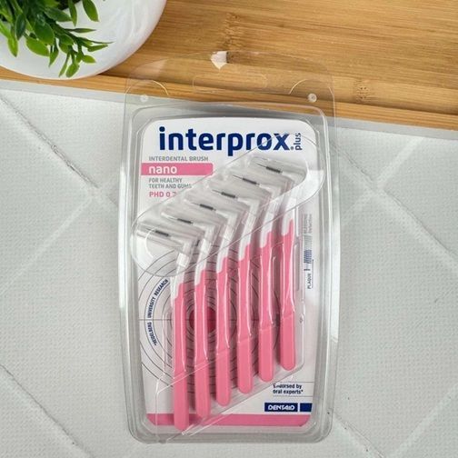 Набор межзубных L-образных ершиков DENTAID INTERPROX PLUS 2G NANO 0,7мм (Испания), 6 шт НФ-00000562 фото